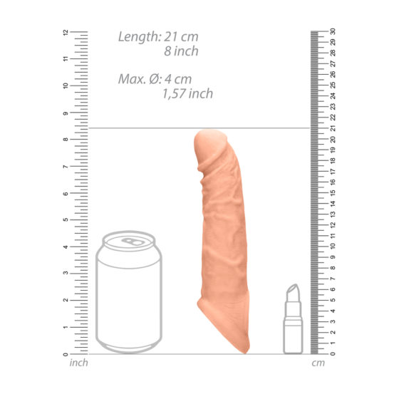 RealRock 8 Inch Penis Sleeve Flesh Pink - Image 2