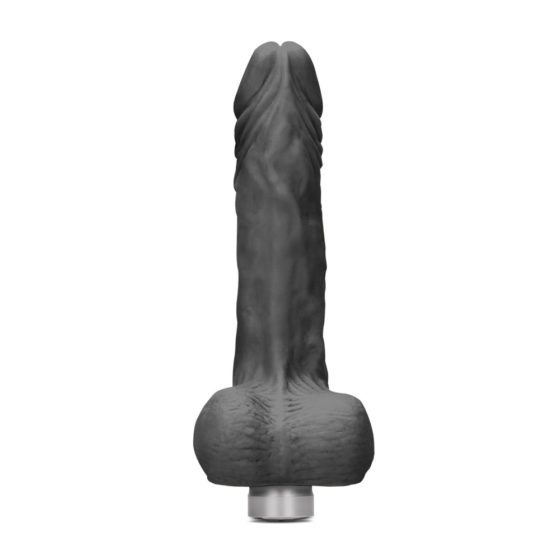 RealRock 9 Inch Black Realistic Vibrating Dildo With Balls - Image 3